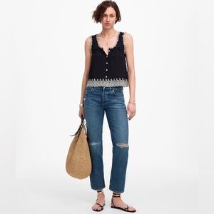 Madewell The Dean Easy Straight Cropped Jean Labette Wash NWT